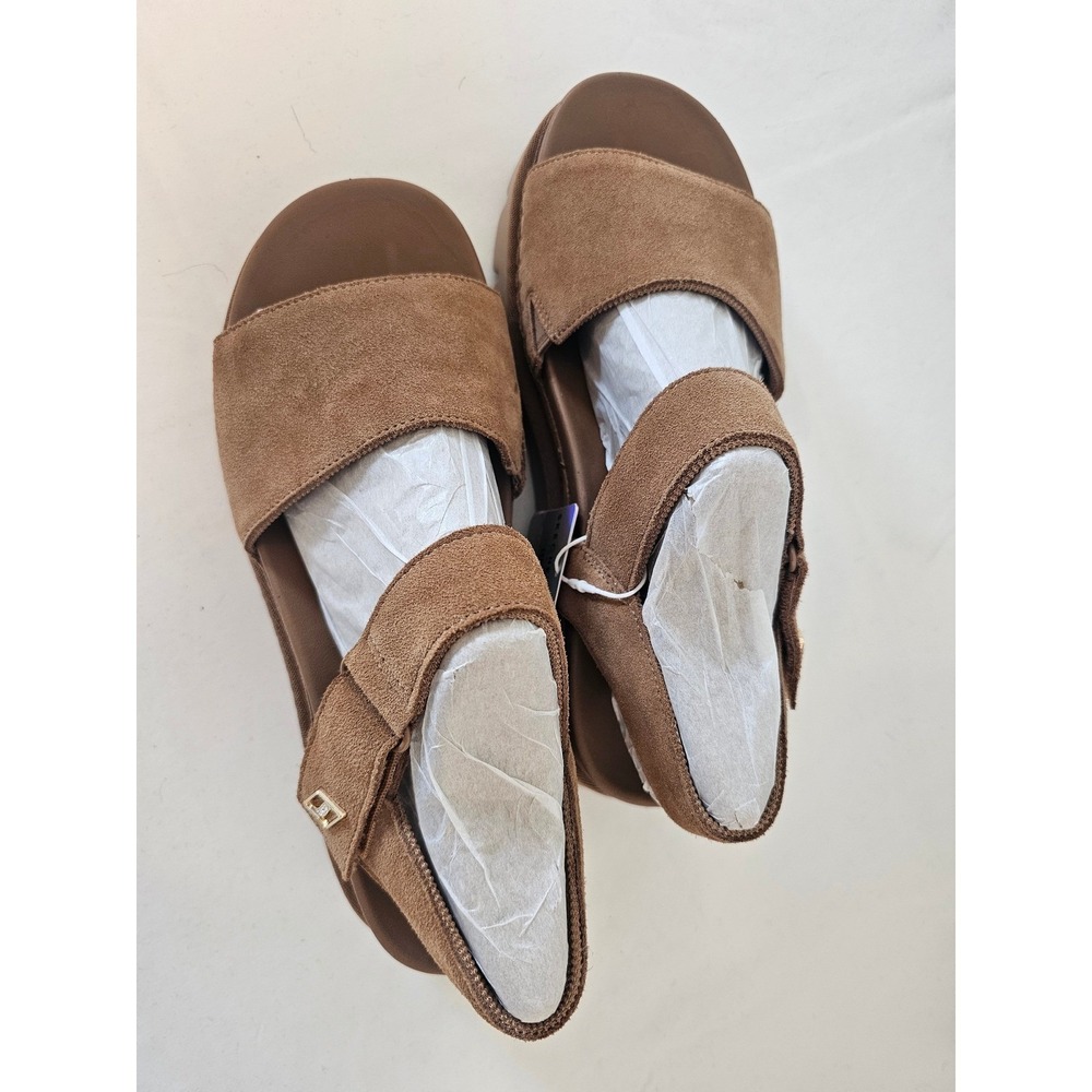 [Gorpcore] Skechers Street Hiker Sandals Womens 10 Chestnut Suede Platform Brown - Picture 3 of 7
